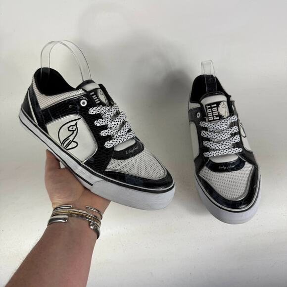 Baby Phat Shoes - Baby Phat Athletic Shoes Women's 10 Black White Leather Snake Print Sneakers